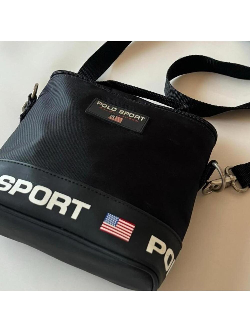 Vintage 90s Ralph Lauren Polo Sport Black Crossbody Bag